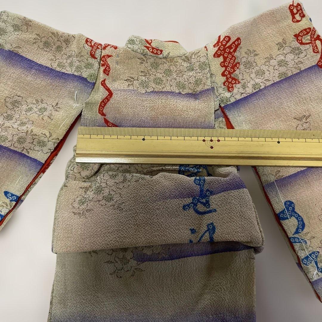 古布　江戸縮緬　８号　人形の着物　102701