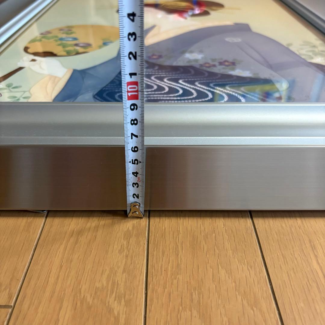 堀江浮水 額装 美人画 日本画 着物