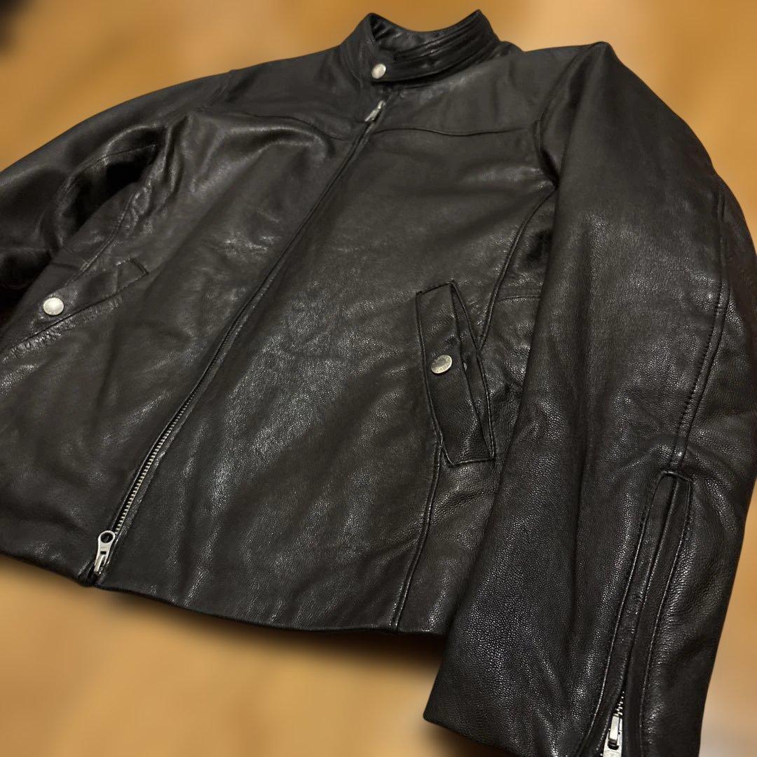 ユナイテッドアローズ　シングルライダース ブルゾン　ブラック　やぎ革　M