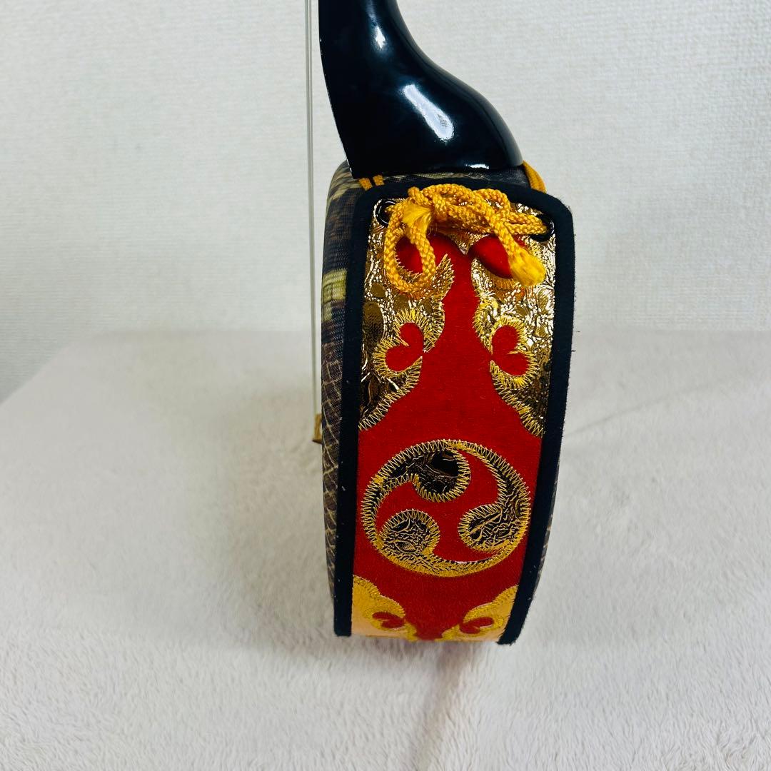 【美品】沖縄三線 三味線 人工革 合皮 ヘビ柄　ハードケース付 民族楽器 弦楽器