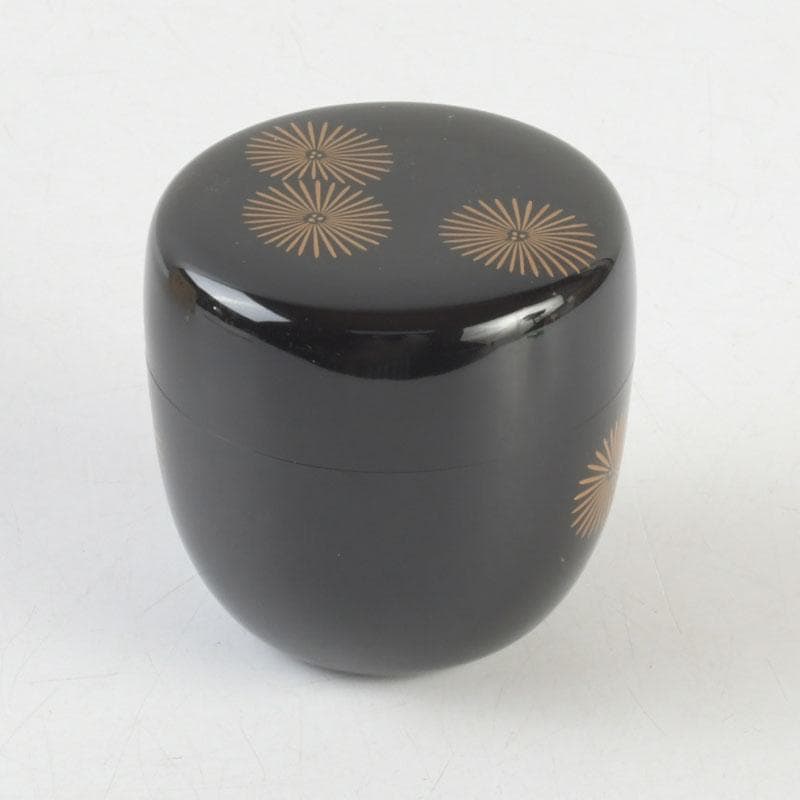 茶道具　中村湖彩作　朝顔蒔絵　中棗　共布共箱　V　9288