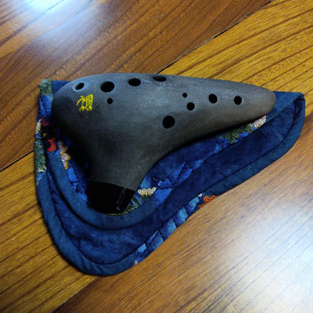 【希少】【ひぐらし 蜩 オカリナ】黒陶製 アルトＣ管