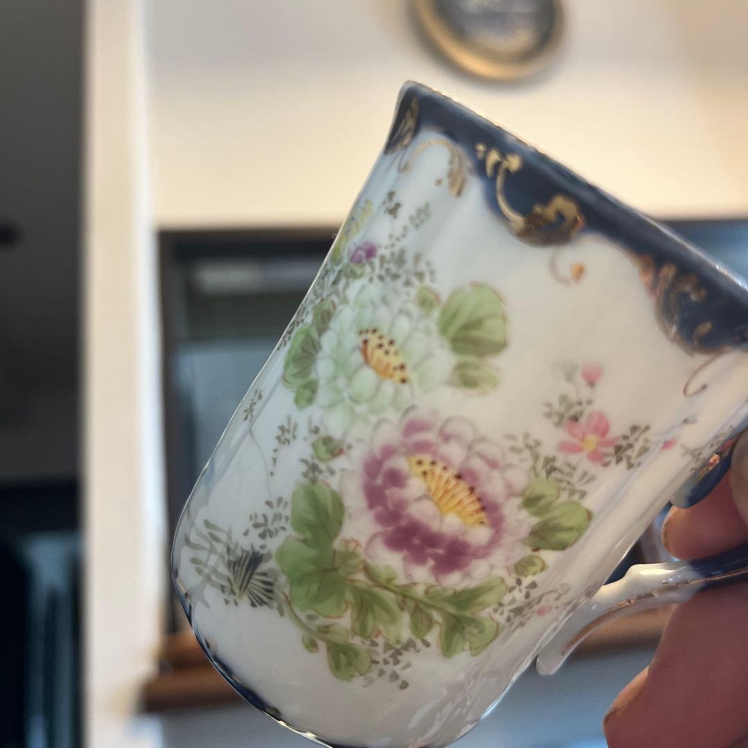 最終処分特価レアオールドノリタケ同時期ライバル会社？カップ&ソーサー五客薄手生地