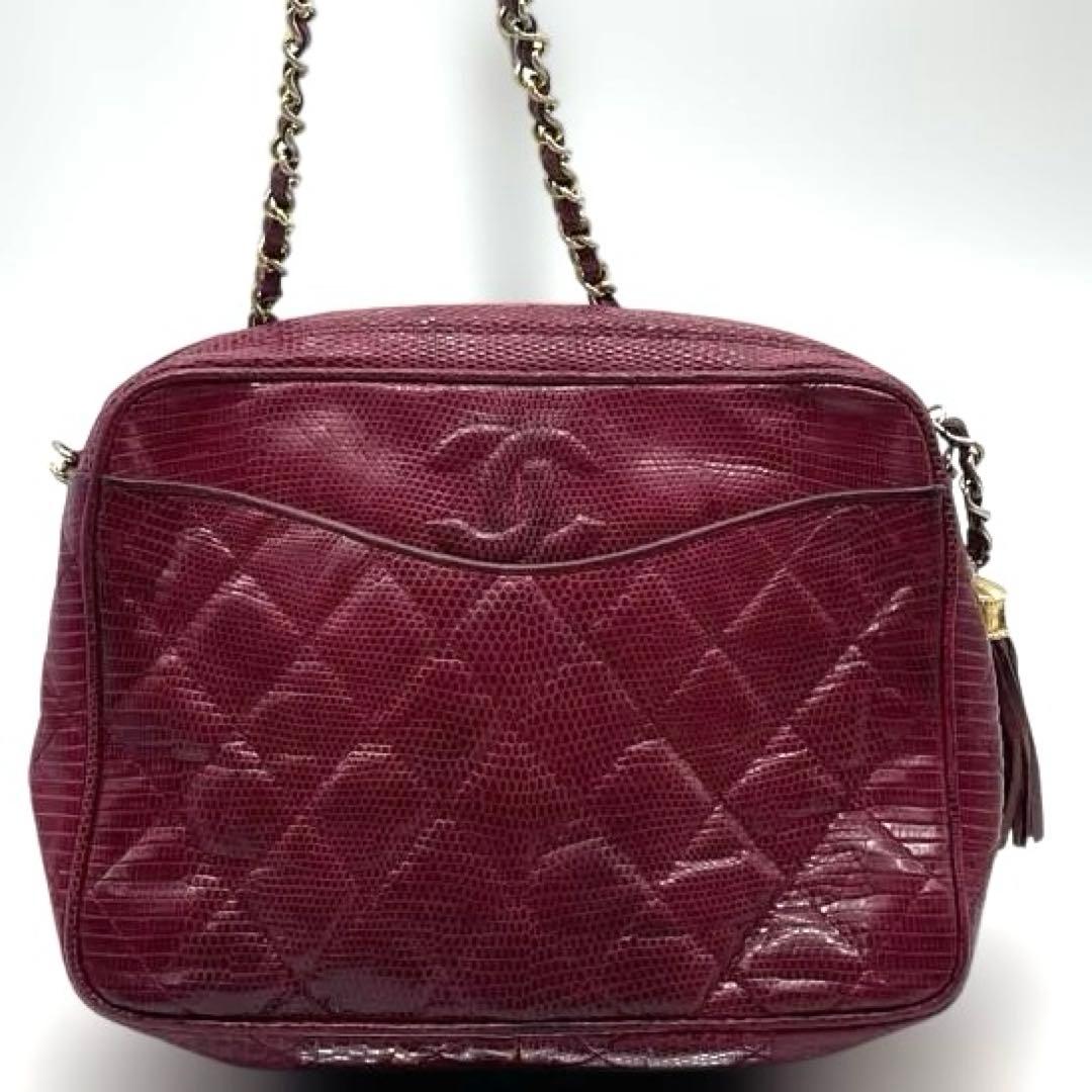 CHANEL シャネル リザード　チェーン　ショルダーバッグ マトラッセル