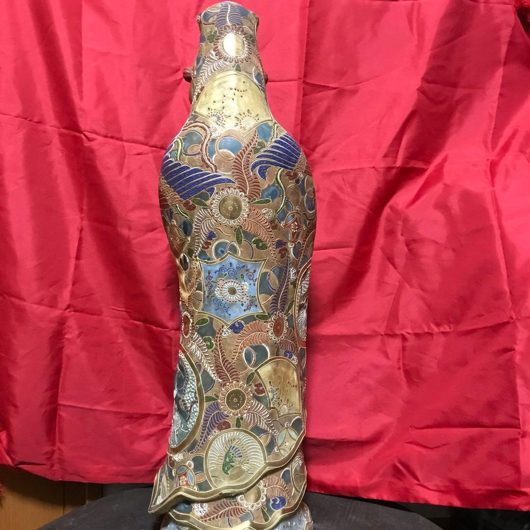 開運‼️古美術 骨董品 工芸品 九谷焼 ‼️縁起置物 ♣大型観音立像 守護仏♣