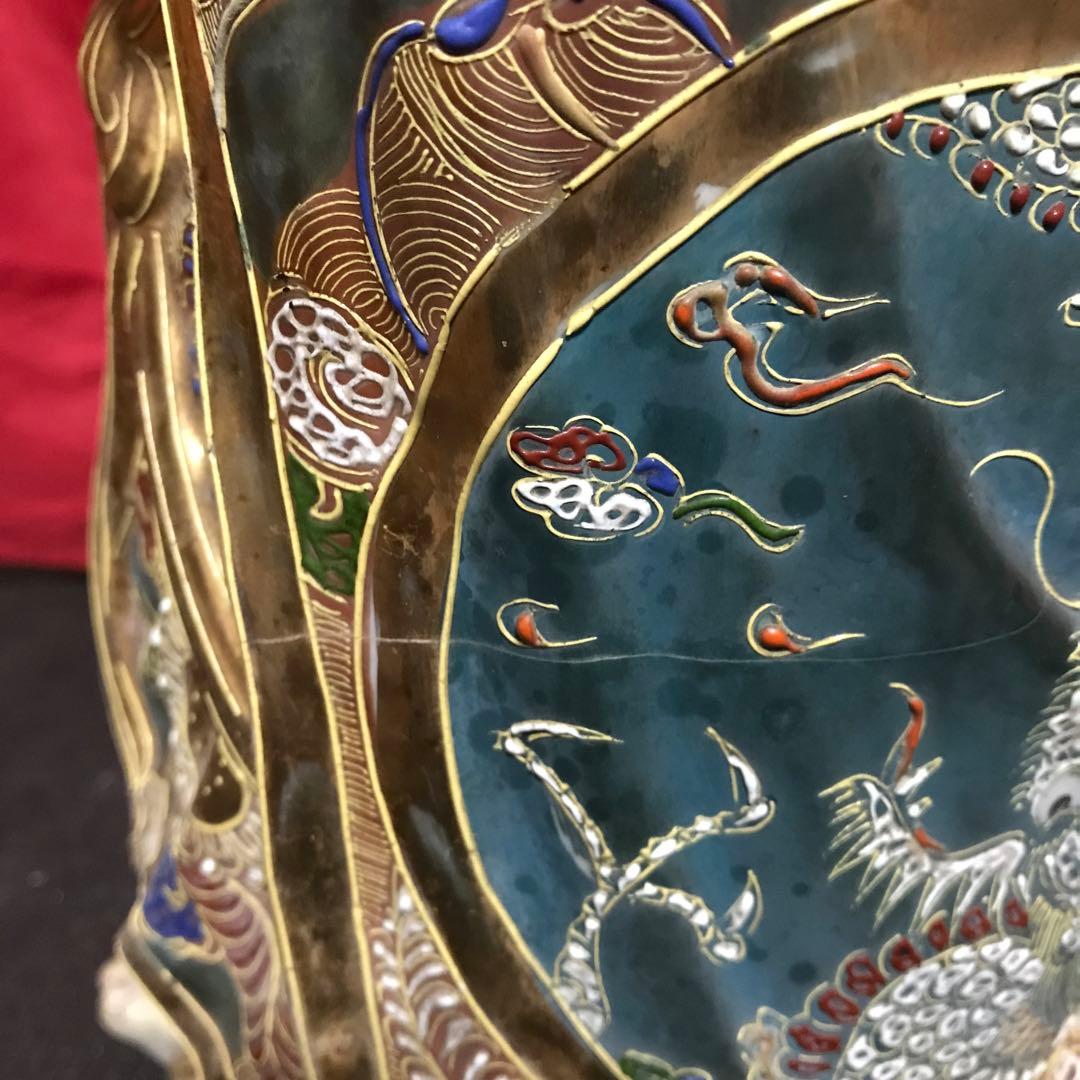 開運‼️古美術 骨董品 工芸品 九谷焼 ‼️縁起置物 ♣大型観音立像 守護仏♣