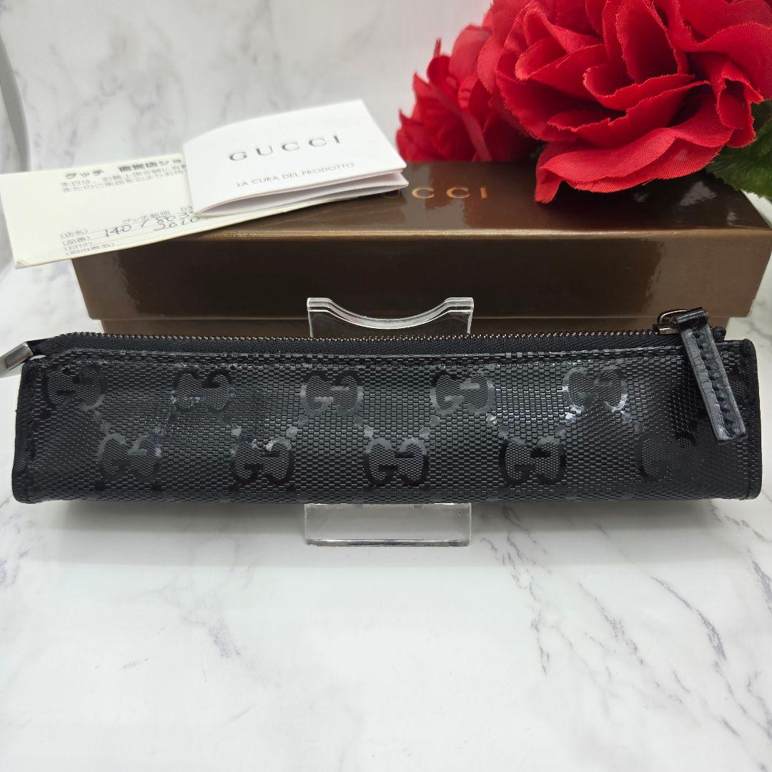 【未使用に近い】 GUCCI ペンケース 筆箱 GG インプリメ ブラック