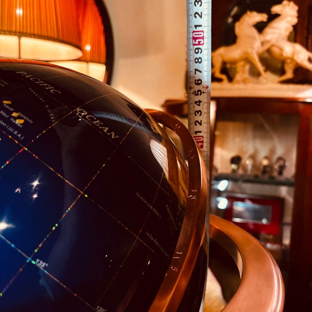 湯布院アンティーク ラピスラズリ 天然石 ジェムストーングローブ 地球儀コンパス