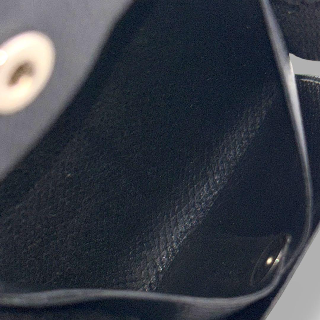 美品 エルメス バスティア ケース ブラック レザー T刻印 箱付き