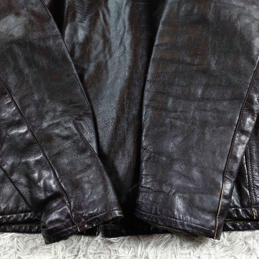 60~70s 希少 シングルレザーライダース 五角形TALON 逆ハの字ジップ