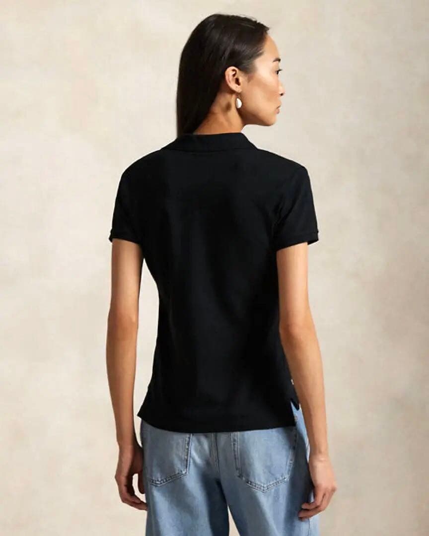 【極美品✨】ポロラルフローレン スリムフィットストレッチポロシャツ 現行 黒XL