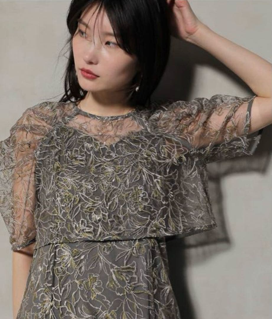 花柄刺繍 レースボレロ キャミワンピース ２点セット