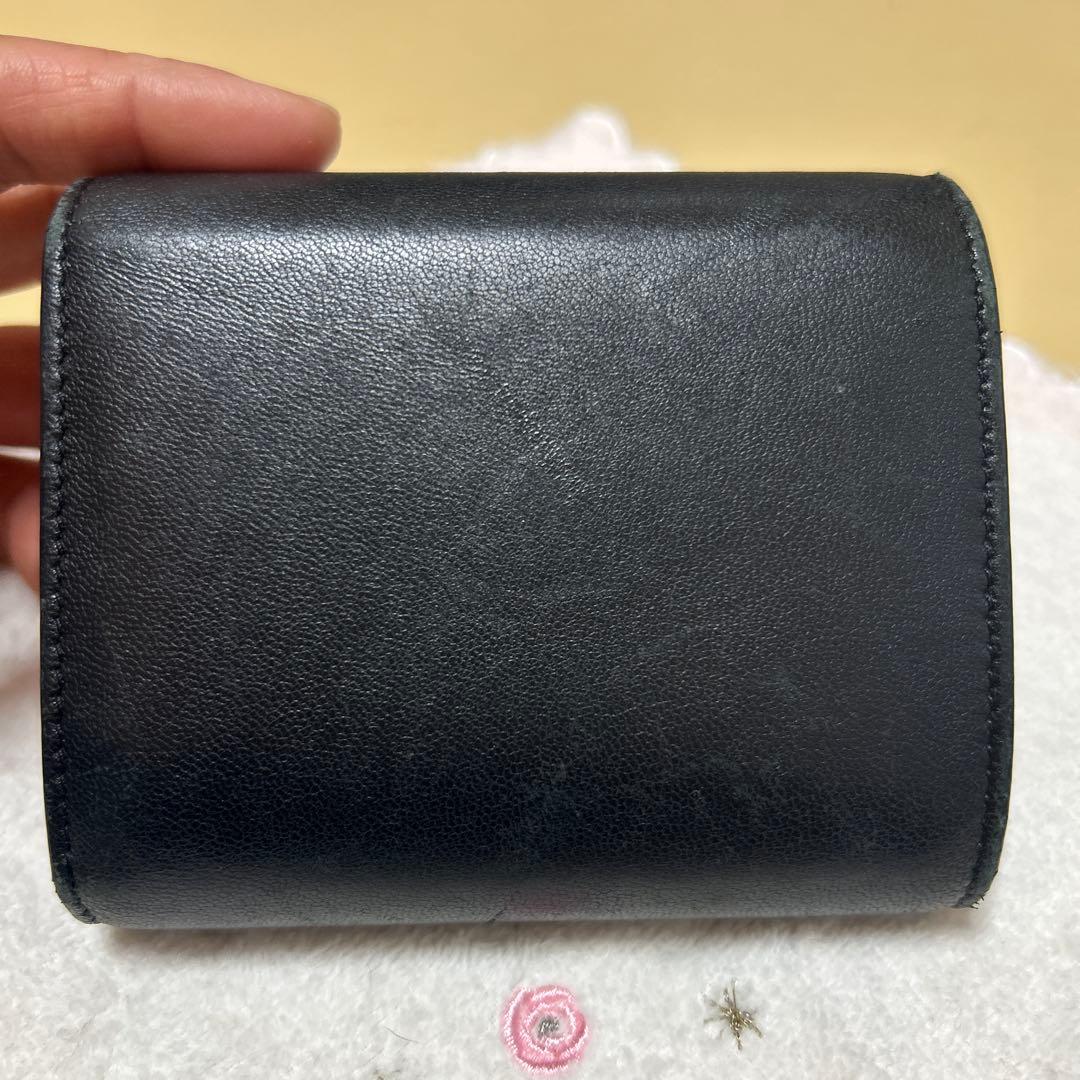 CELINE黒レザー三つ折り財布 ゴールド金具
