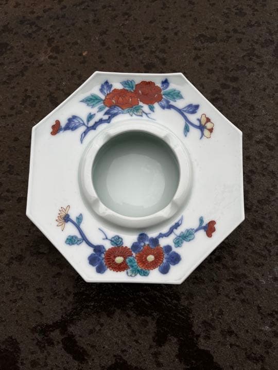 有田焼　灰皿　八角　お香置き　小物入れ　人間国宝　今泉今右衛門　色鍋島　錦手　②
