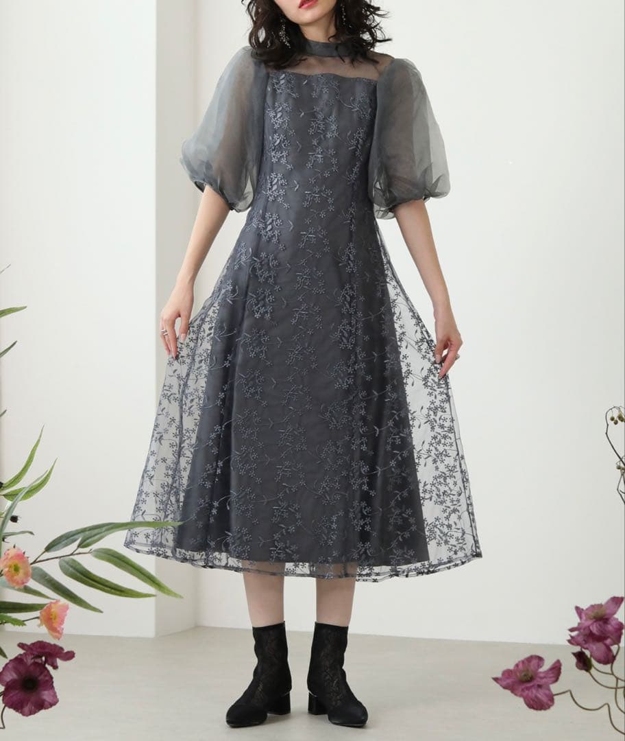 kana Aラインパーティードレス グレー　S