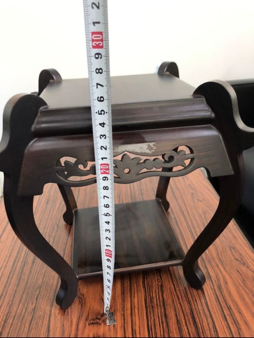 ミニ中卓　花台　香炉台　中国美術 唐木　アンティーク　レトロ　黒丹　⑥