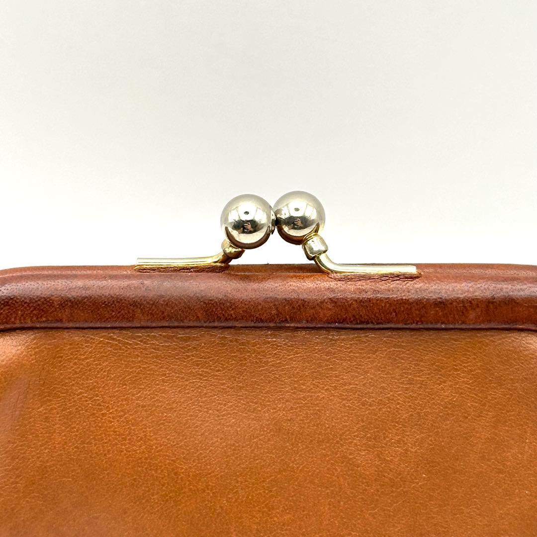 オールドコーチ ケース レザー がま口 ブラウン