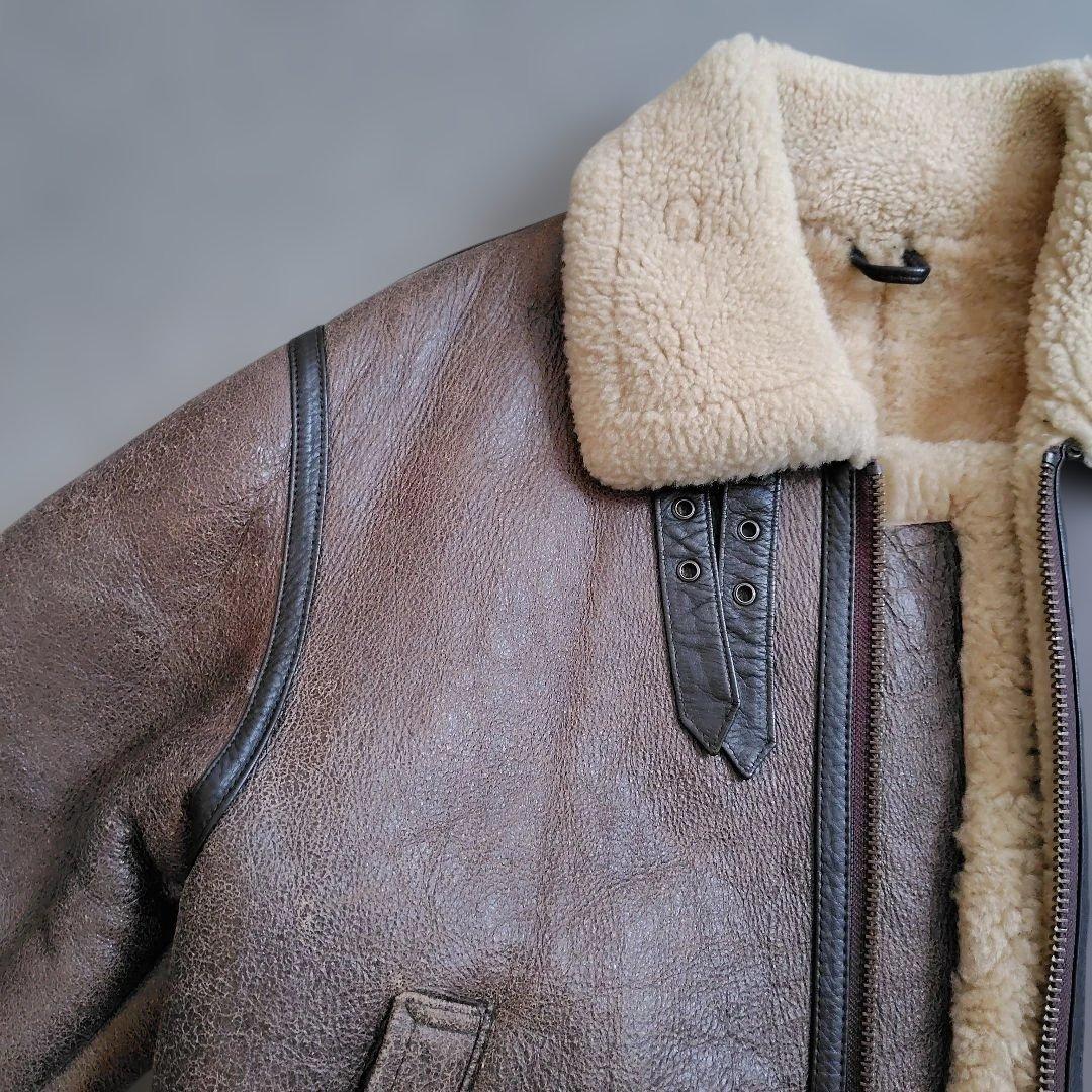 USA製 羊革 リアルムートンジャケット B3 B-3 US ARMY ワッペン