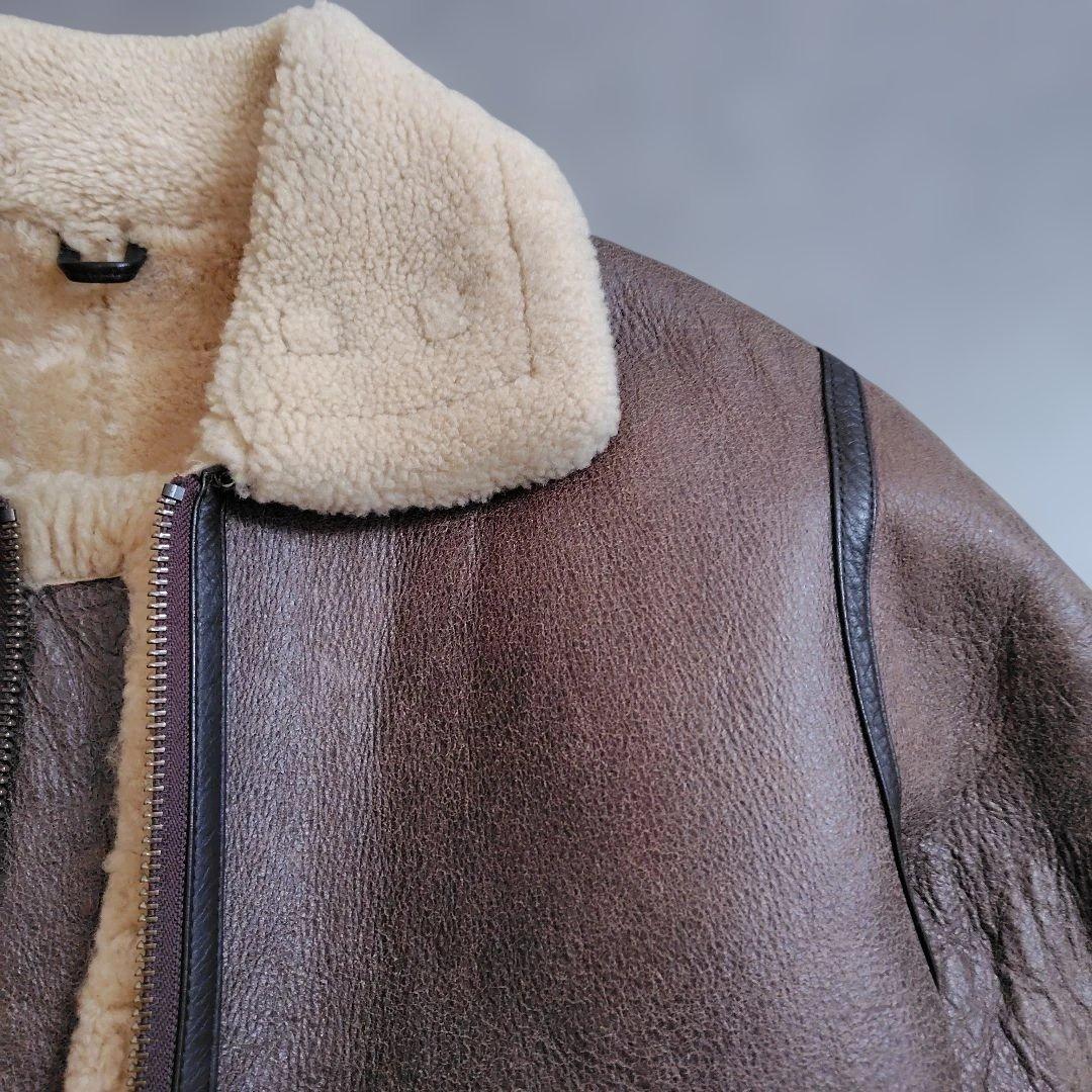 USA製 羊革 リアルムートンジャケット B3 B-3 US ARMY ワッペン