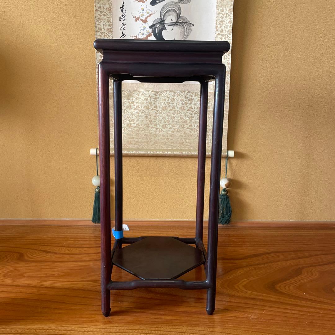 アジアンインテリア 中国上海 黒檀サイドテーブル 懸崖 花台 盆栽台 ビンテージ