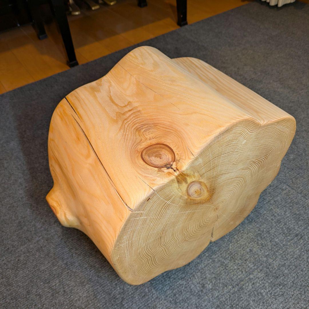 天然ヒバ　切り株　丸太　椅子　スツール　高さ約23.5cm