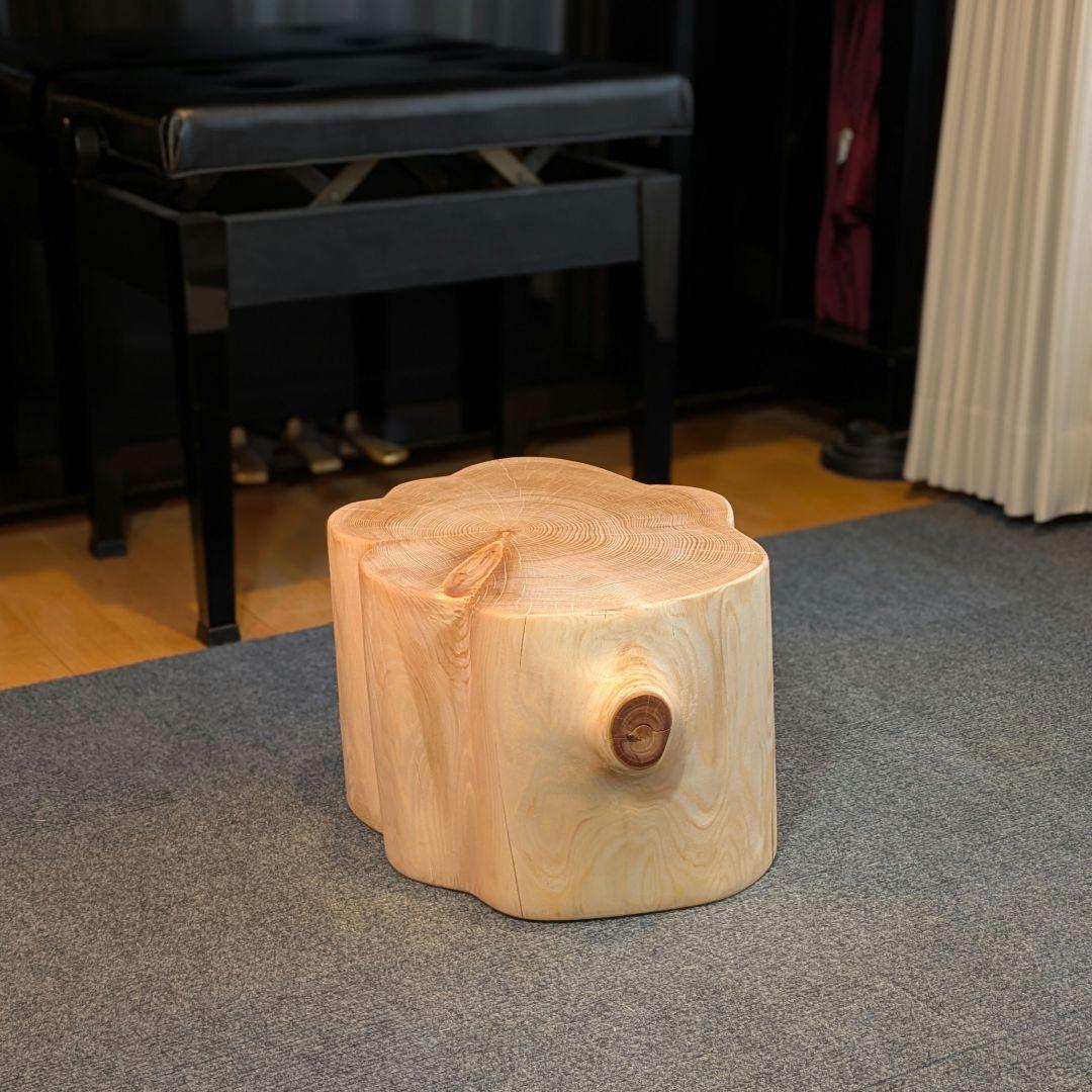 天然ヒバ　切り株　丸太　椅子　スツール　高さ約23.5cm