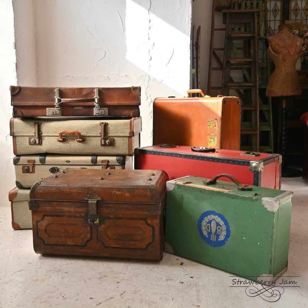 L3612-33 英国アンティーク トランク レザー 収納 かばん イギリス軍