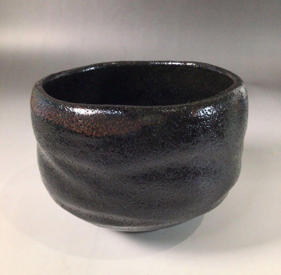 Ｓ１７２　茶碗　『久楽造』『大徳寺　宮西玄性　書付』『黒楽茶碗』　共箱　茶道具