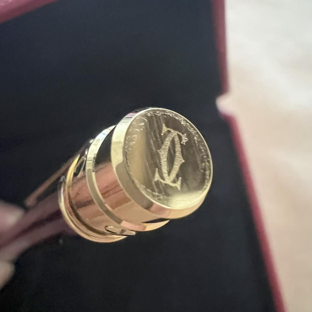 【美品】Cartier 　カルティエ　サントス ボールペン　ボルドー色