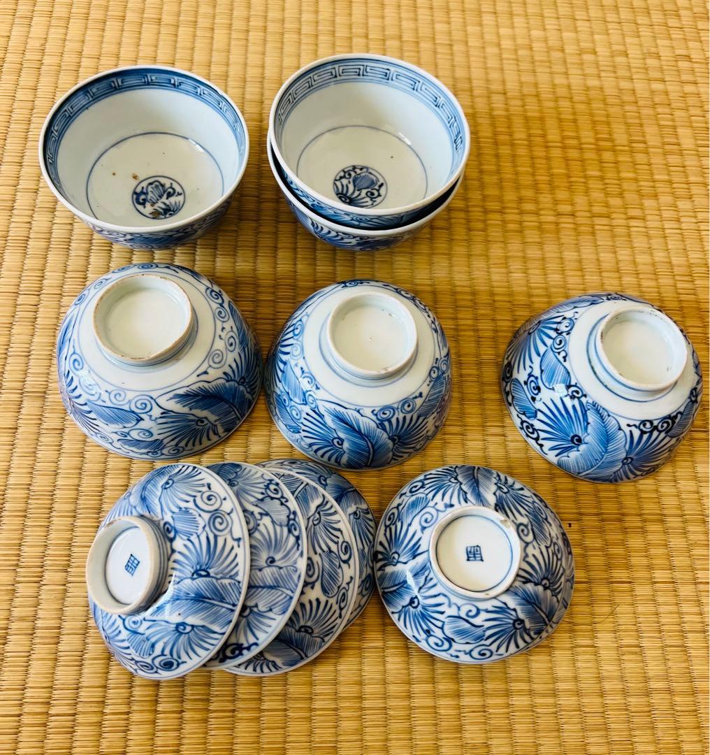 セール中！【江戸茶碗6個】茶碗セット　小　蓋茶碗　アンティーク　骨董