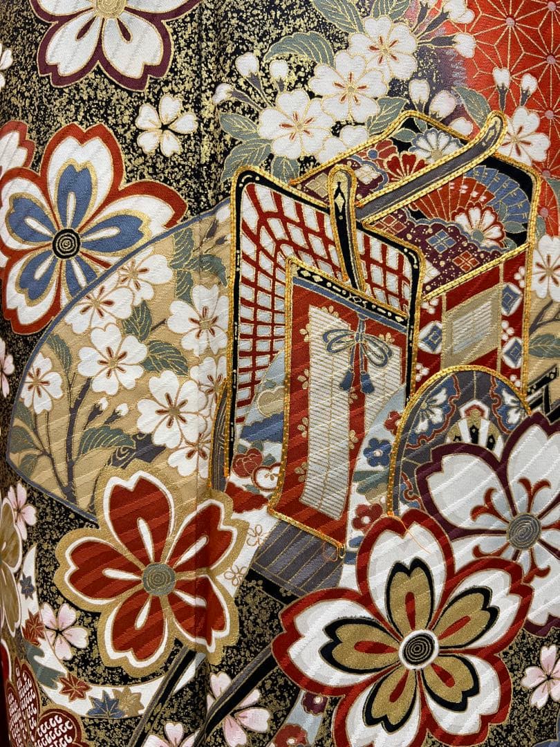 振り袖　フルセット　長襦袢　成人式　金彩加工　刺繍　全通袋帯　重ね襟付き656