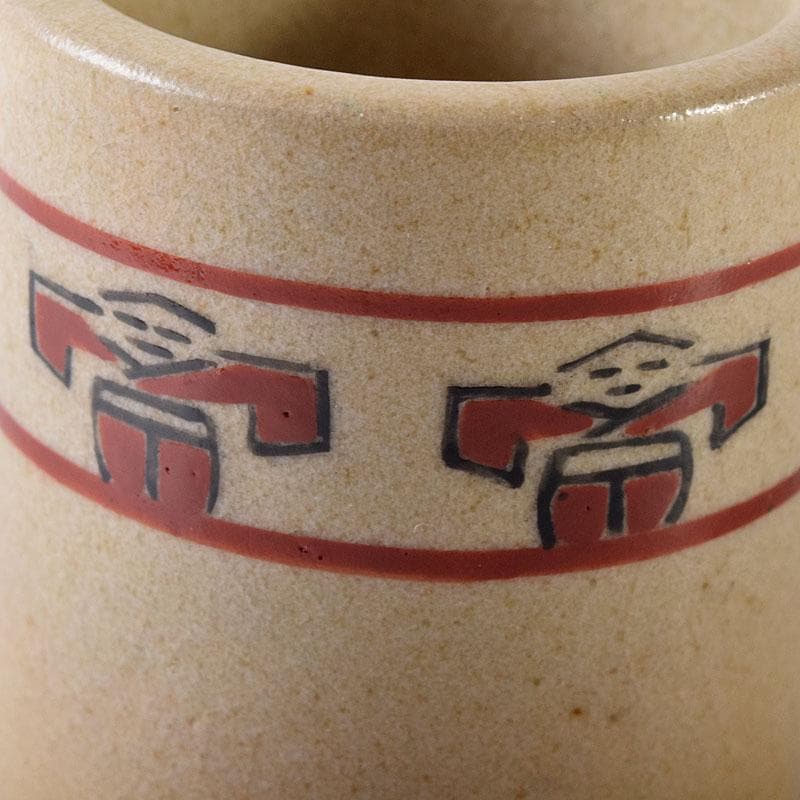 茶道具　赤膚焼　赤膚山元窯　七代　古瀬堯三昨　奈良絵　蓋置　共布共箱　V8206