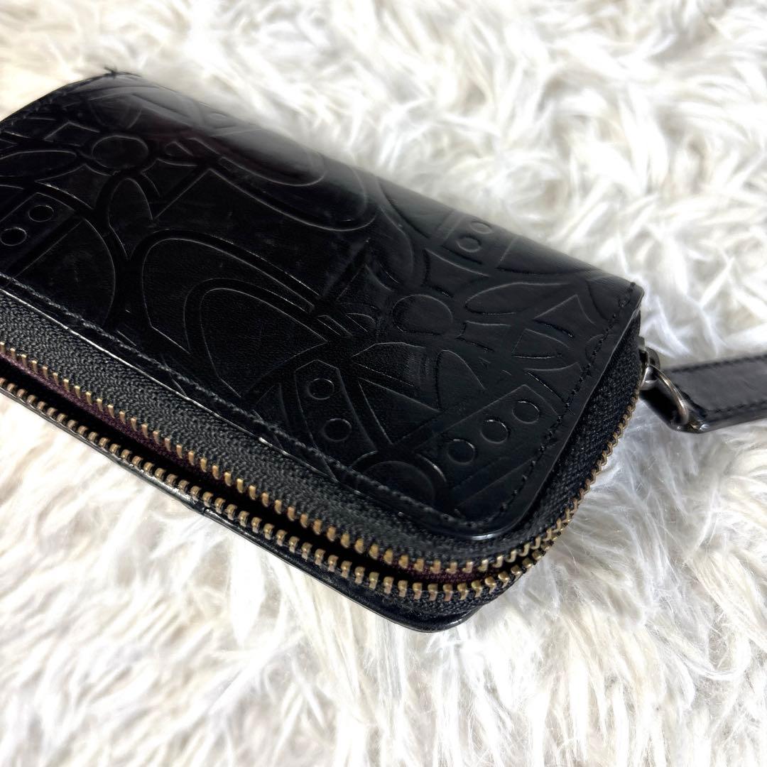 Vivienne Westwood 小銭入れ付き4連キーケース オーブ型押し　黒