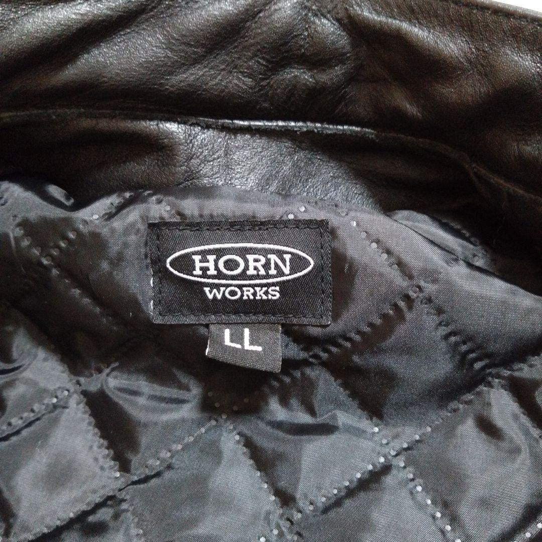 ホーンワークス　ブラックレザージャケット シングルライダース　xl
