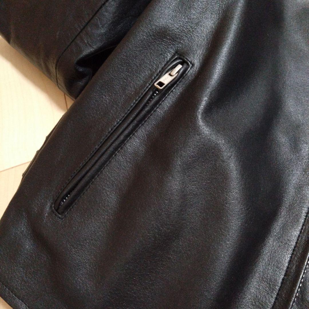 ホーンワークス　ブラックレザージャケット シングルライダース　xl