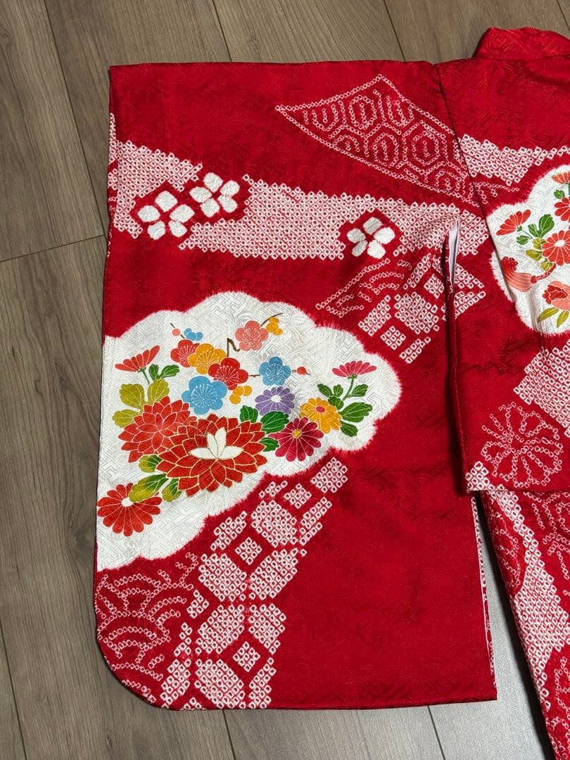 3歳着物　七五三　正絹　絞り　お着物　長襦袢　セット