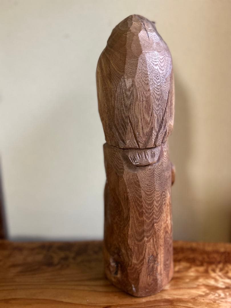 フクロウの木彫彫刻 大場貞義（貞光）作　 【縁起物 希少逸品】送料込み