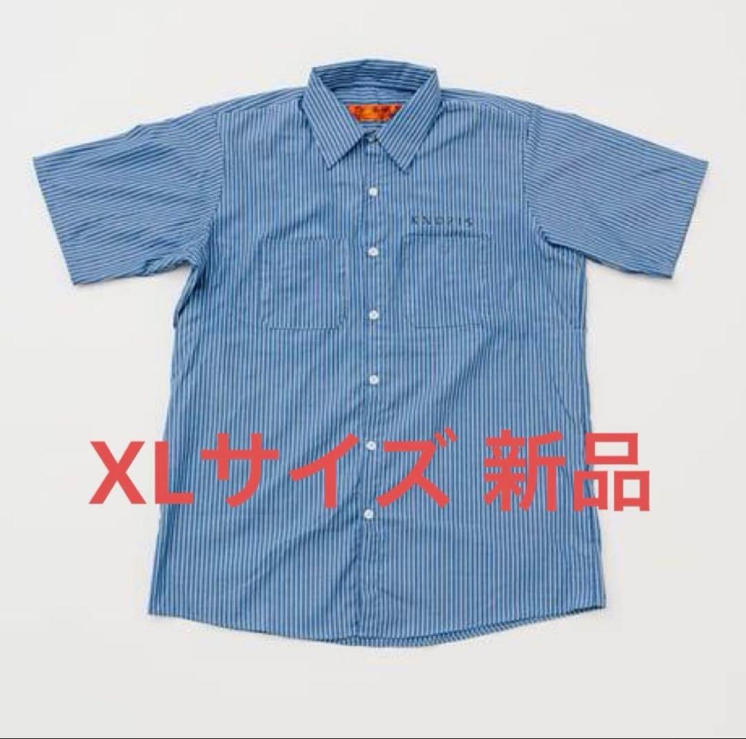 【早い者勝ち】knosis ストライプ ワークシャツ 青 XL 新品未使用