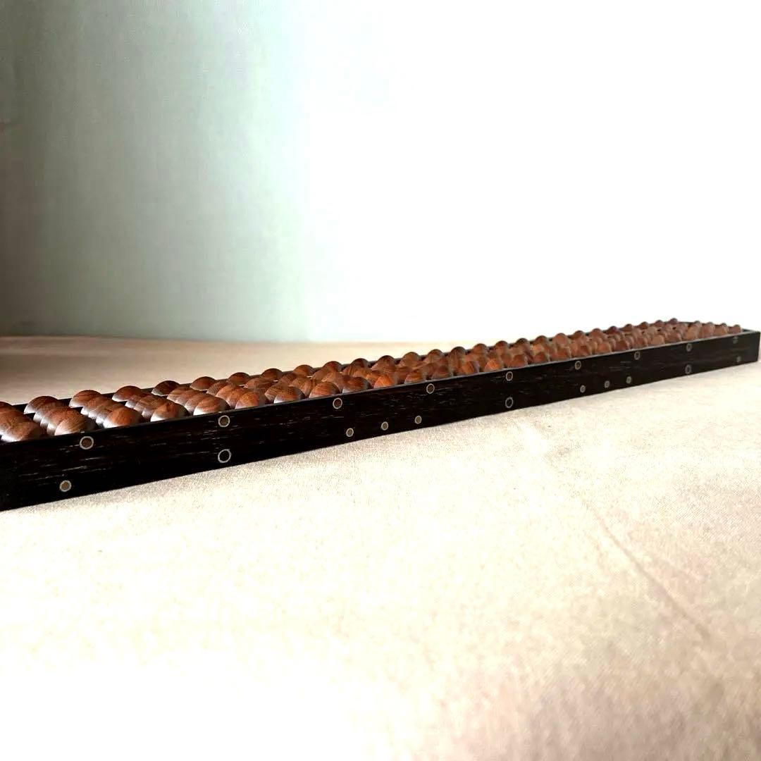 【業界の立役者 美術品級】雲州そろばん 岡田光信【最高級の梅玉 縞黒檀 27桁】