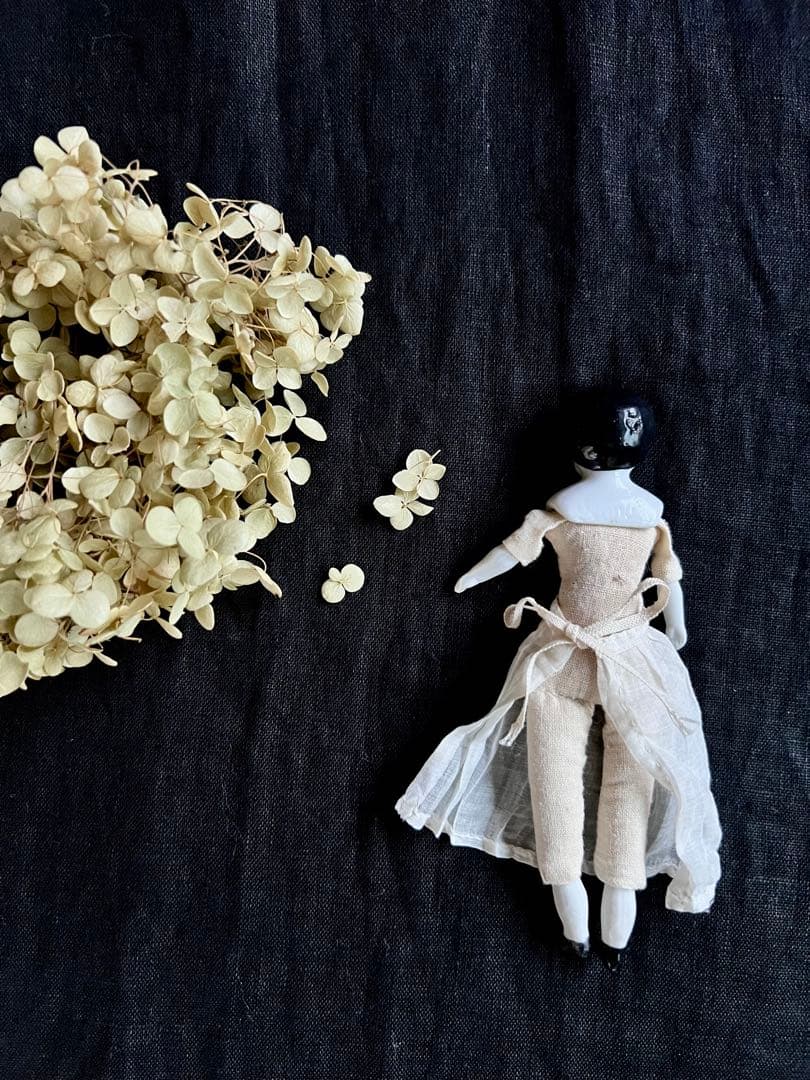 アンティーク　チャイナヘッドドール　タブリエ　16センチ　アナベルおまけ