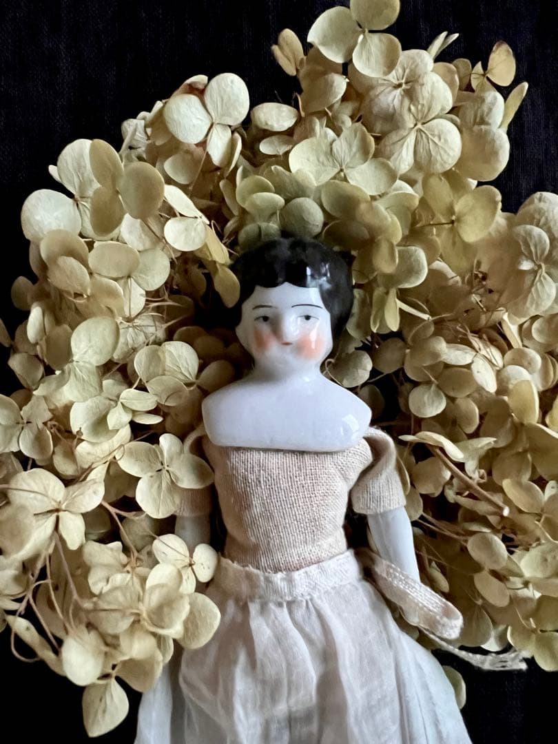 アンティーク　チャイナヘッドドール　タブリエ　16センチ　アナベルおまけ