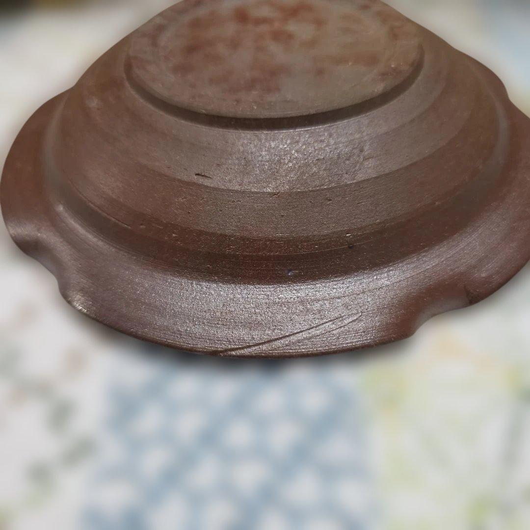 ご購入者様ご確認用　備前焼　木村微風作　花型平小鉢　菓子皿　深皿