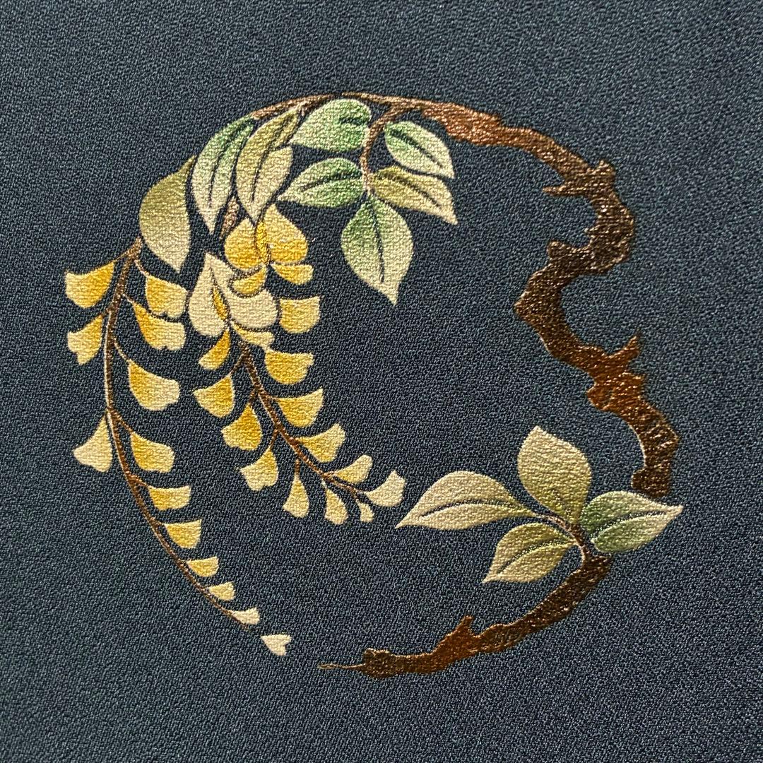 D62 訪問着 花模様 正絹 着物 袷 未使用極美品