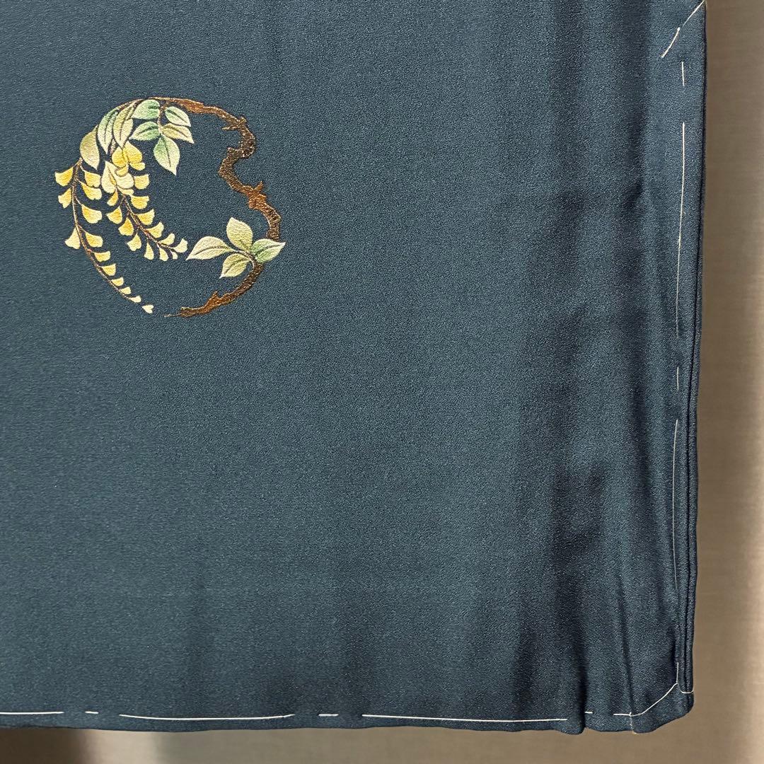 D62 訪問着 花模様 正絹 着物 袷 未使用極美品