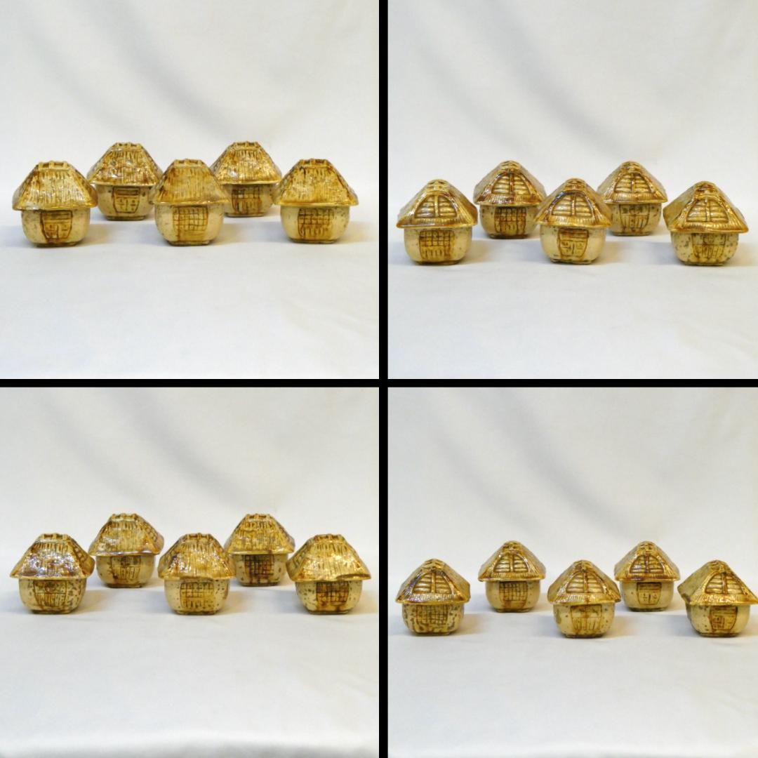 源内焼 平賀源内（平賀鳩渓）作 葛屋式 吸物碗 五客揃 苫屋 骨董 古美術