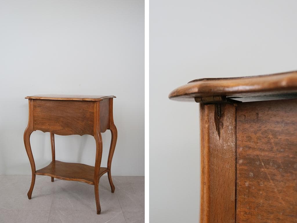 フランスアンティーク◇木製ソーイングテーブル/裁縫箱/机/化粧台(90-2)