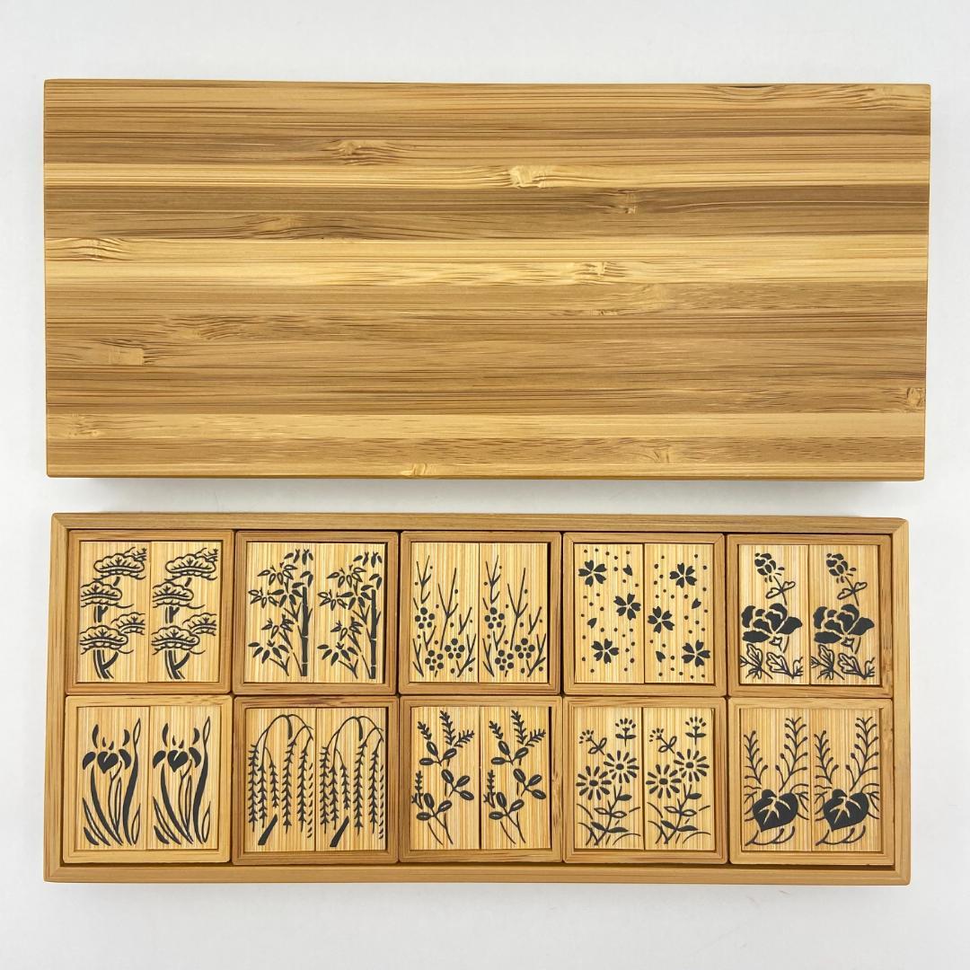 十種香札 白竹　木箱入　茶道具　七事式　花月　茶事　伝統工芸品