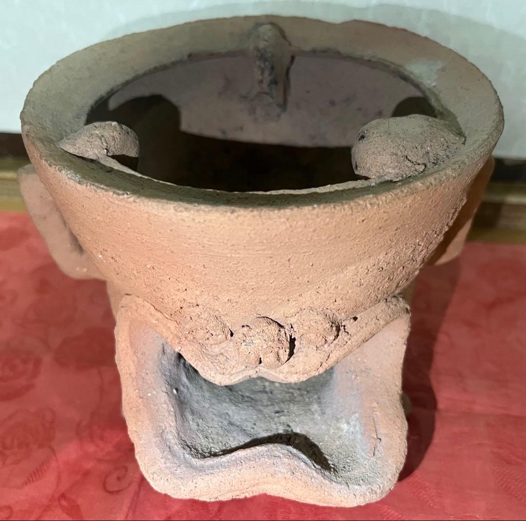 鈴*木様 煎茶道具　炉　鬼面地小爐　一方堂造