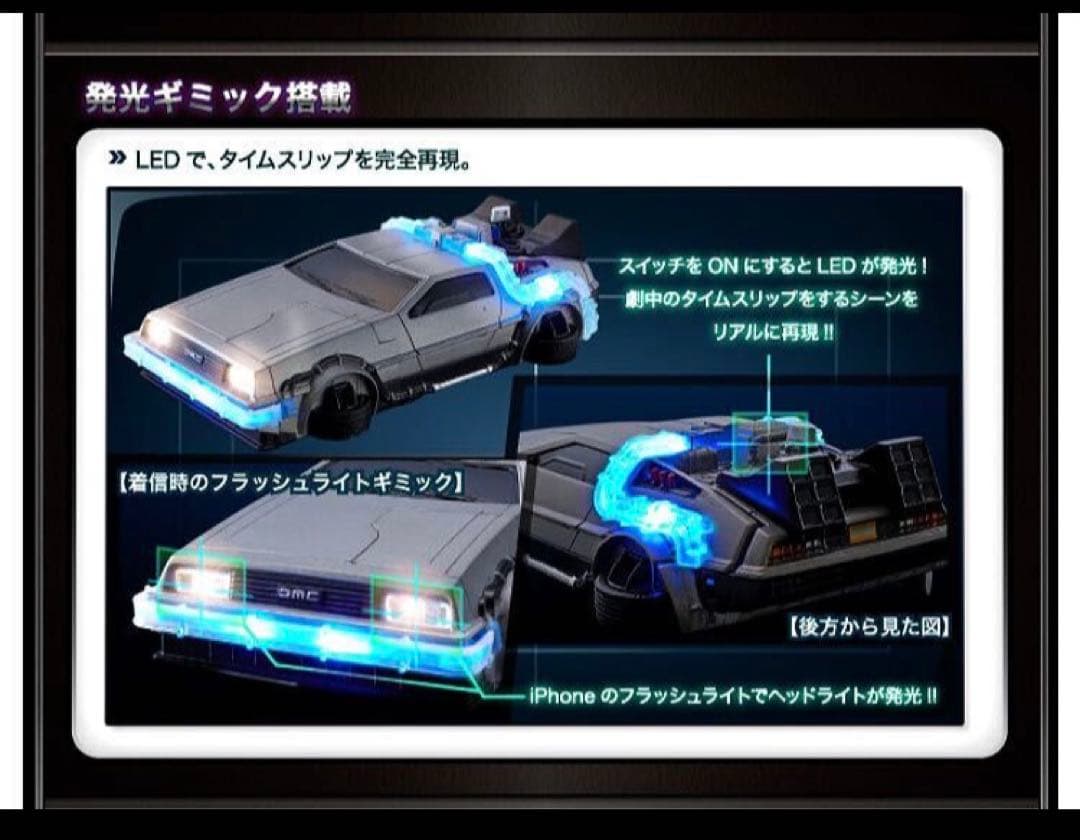 受注生産　光る　デロリアン　バック・トゥ・ザ・フューチャー iPhone ケース