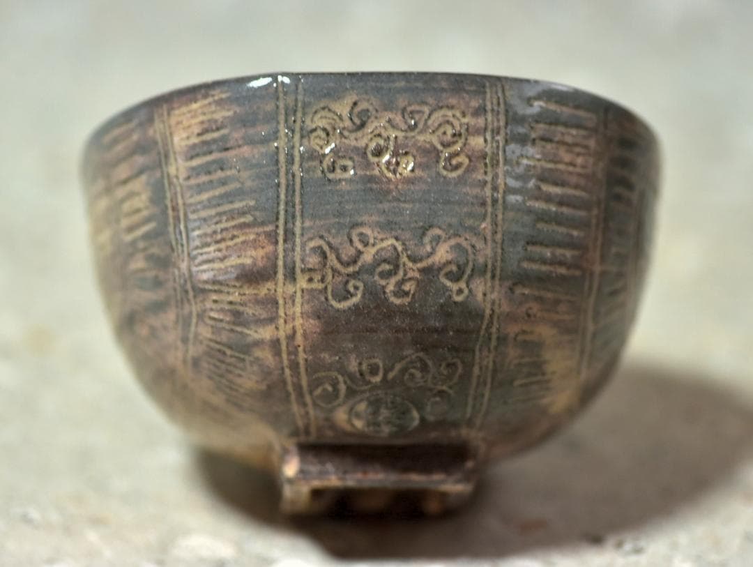 萩焼俵茶碗　大野瑞峰造【極上品】お茶道具／共箱